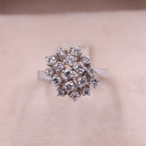 Anello vintage in oro bianco 14k con diamanti (1ctw), anni '70