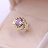 Anello vintage in oro giallo 8k con ametista