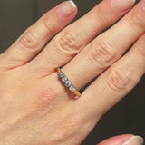 Veretta antica in oro giallo e bianco 14K con diamanti di taglio vecchia miniera (0.35ctw ca.), anni ‘30