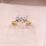Anello vintage in oro giallo 14k con diamanti (0,15ctw), anni '70