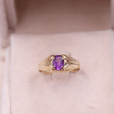 Anello vintage in oro giallo 8k con ametista