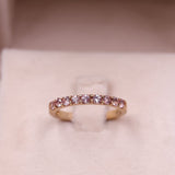 Anello vintage in oro giallo 9k con topazi rosa (0,64ct)