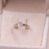 Anello vintage in oro giallo 9k con diamanti (0,45ctw)