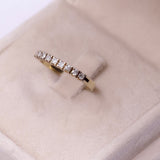 Anello vintage a riviera in oro giallo 14k con diamanti (0,22ctw), anni '70