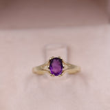 Anello vintage in oro giallo 14k con ametista