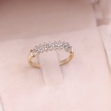 Anello vintage a riviera in oro giallo 9k con diamanti (0,12ctw)