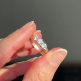 Trilogy vintage in oro giallo 14K con diamanti di taglio brillante (0.60ctw ca.), anni ‘70
