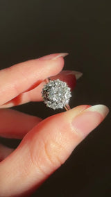 Vintage 18K White Gold Old European Cut Diamond Daisy Ring (approx. 1.20ctw), 60s