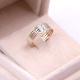 Anello vintage in oro giallo,rosa e bianco 14k con diamanti