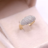 Anello vintage in oro giallo 14k con pavè di diamanti (0,30ctw), anni '80