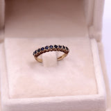 Anello vintage in oro giallo 9k con zaffiri