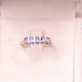 Anello vintage in oro giallo 9k con tanzaniti (1.20ctw)