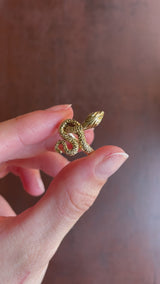 Винтажное кольцо со змеей из 14-каратного желтого золота, 60-е годы