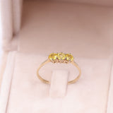 Anello vintage trilogy in oro giallo 9k con zaffiri gialli