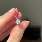 Solitario vintage in oro bianco 18K con diamante di taglio brillante (0.42ct ca.), anni ‘60