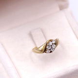 Vintage 14k yellow gold diamond ring (0,28ctw), 70s