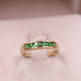 Anello vintage in oro giallo 9k con tsavoriti (0,45ctw)