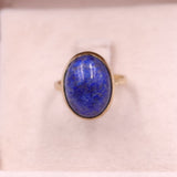Anello vintage in oro giallo 8k con lapislazzulo