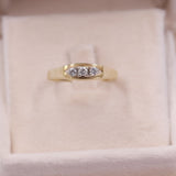 Anello vintage trilogy in oro giallo 14k con diamanti (0,27ctw), anni '70
