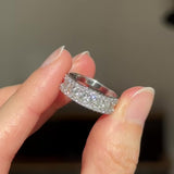 Anello a fascia vintage in platino con diamanti (1ctw), anni ‘80