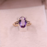 Anello vintage in oro giallo 9k con ametista