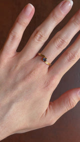 Vintage 18K Yellow Gold Sapphire Ring, 60s