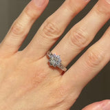 Anello a fiore vintage in platino con diamanti (1.33ctw), anni ‘90