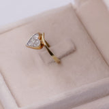 Bague coeur diamant vintage en or jaune 14 carats (0,10 ct)