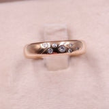 Anello vintage a fede in oro giallo 8k  con diamanti (0,10ctw)