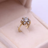 Vintage-Diamantring aus 14-karätigem Gelbgold (0,68 ctw)