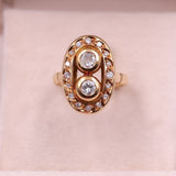 Anel de diamante vintage em ouro amarelo 18k (0,80 ctw)