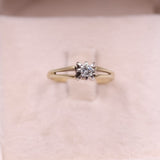 Anello vintage in oro giallo 14k con solitario (0,15ct), anni '70