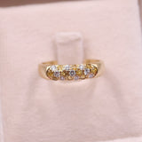 Anello vintage in oro giallo 18k con diamanti (0,18ctw) e zaffiri gialli (0,30ctw)