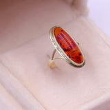 Anello vintage in oro giallo 8k con ambra