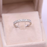 Anello vintage a veretta in oro bianco 14k con diamanti (0,90ctw), anni '70