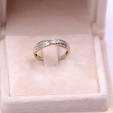 Anello vintage in oro giallo 9k e diamanti