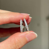 Orecchini a cerchio vintage in platino con diamanti di taglio brillante (1ctw)