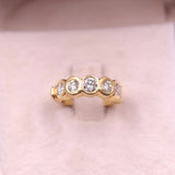 Bague Riviera vintage en or jaune 18 carats avec diamants (environ 1 ct), années 80