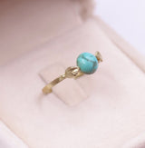 Anello vintage in oro giallo 8k con turchese