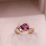 Anello vintage in oro giallo 9k con granati