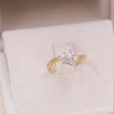 ANELLO VINTAGE A MARGHERITA IN ORO GIALLO 18K E DIAMANTI (0.51CTW)