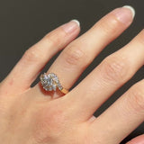 Anello a fiore vintage in oro giallo 18K con diamanti (0.92ctw), anni ‘80