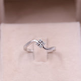 Anello vintage in oro bianco 14k con diamanti (0,08ctw)