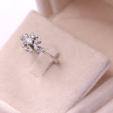 Anello vintage in oro bianco 18k con diamanti (0,30ctw), anni '70