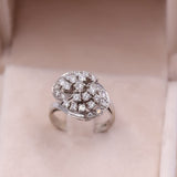 Anello vintage Tourbillon in oro bianco 14k con diamanti (0,80ctw), anni '60