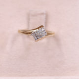Anello vintage in oro giallo 9k con diamanti (0,12ctw)