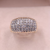 Anello vintage a fascia in oro giallo 14k con diamanti (1,32ctw), anni '70