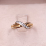 Anello vintage in oro giallo 9k con diamanti