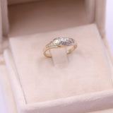 Anello vintage in oro giallo 14k con diamanti (0,07ctw), anni '70