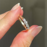 Veretta antica in oro giallo e bianco 14K con diamanti di taglio vecchia miniera (0.35ctw ca.), anni ‘30
